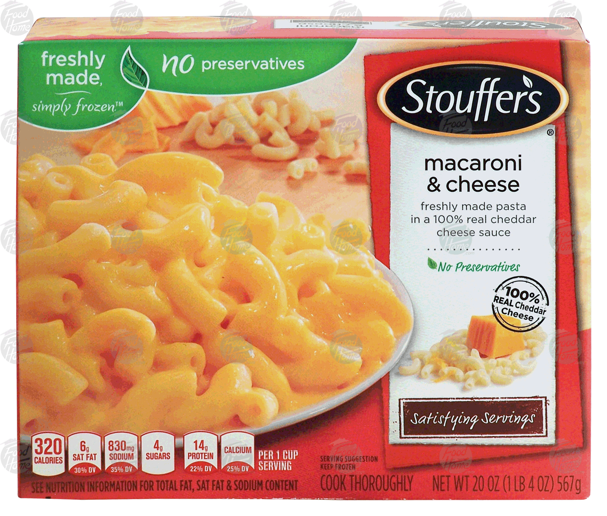 Stouffer's Satisfying Servings macaroni & cheese; freshly made pasta in a 100% real cheddar cheese sauce Full-Size Picture